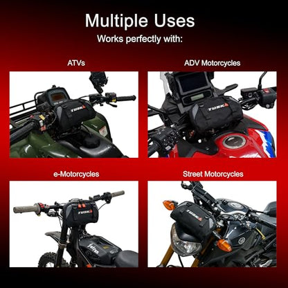 TUSK Handlebar Bag Dirt Bike/Adventure/Snow Bike/ATV/Compatible with SURRON SUR-RON/eBike/MTB/ 2.3L Capacity