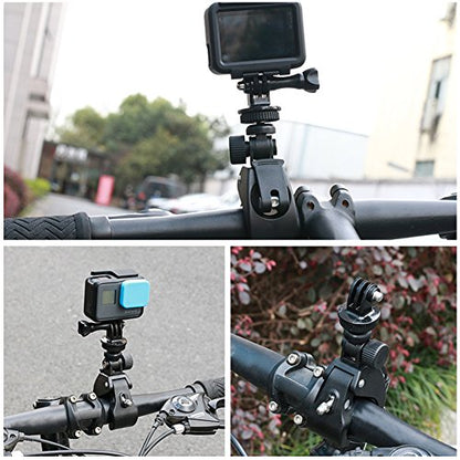 Handlebar Mount, Adjustable Bike Motorbike Mount Holder 1/4'' Screw Metal Handlebar Clip Mount Handlebar Clamp Bracket Holder Mount Cycle Handlebar Attachments for Action Camera/Gopro/DV