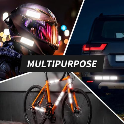 20 Pcs Super Reflection Reflective Stickers Made of 3M DG3, White Outdoor Waterproof Safety Reflective Tape for Car/Bike/Mailbox/Helmet/Truck - Safety Stickers White - color: White 20pcs