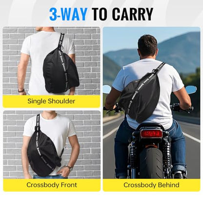 Moman Motorcycle Helmet Backpack, B1 Reflective Multifunctional Motorbike Helmet Bag Large Capacity Helmet Storage Shoulder Bag for Travel Riding Cycling