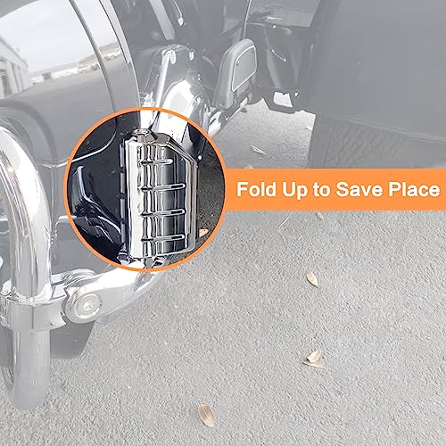 Motorcycle 1.25" Short Angled Highway Footpegs Adjustable Foot pegs Footrests with Clamps Mounts kit Compatible with Harley Touring Sportster Softail Street Glide with 1 1/4 inch Engine Guard
