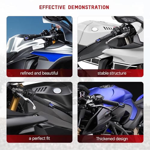 Motorcycle Handlebar Bar Ends Plug, CNC HandleBar Bar Ends Grips Plug Fit For Kawasaki Yamaha Honda Suzuki Aprilia And Motorcycles With Handlebar Inner Diameter Of 14-22mm (Blue) - color: Blue