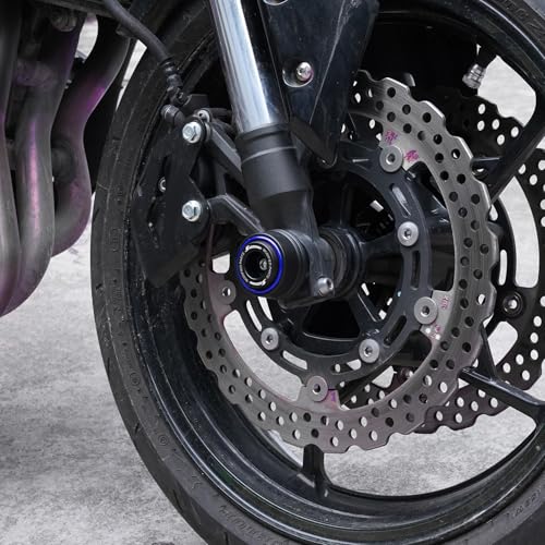 Compatible with Motorcycle S1000RR S1000R S1000XR S 1000RR 1000R 1000XR 2008-2023 2024 2025 2026 Front Wheel Axle Crash Protector Pad Rear Swingarm Spools Slider Stand Accessories (Blue) - color: Blue