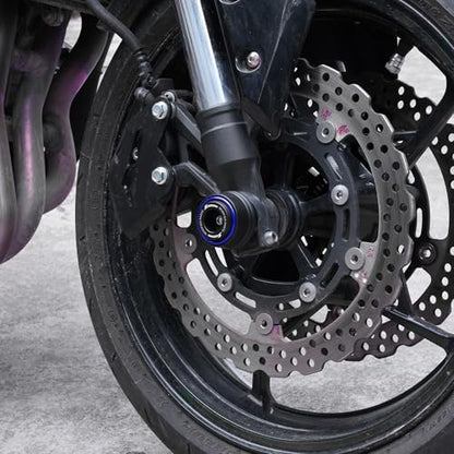 Compatible with Motorcycle S1000RR S1000R S1000XR S 1000RR 1000R 1000XR 2008-2023 2024 2025 2026 Front Wheel Axle Crash Protector Pad Rear Swingarm Spools Slider Stand Accessories (Blue) - color: Blue
