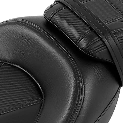 SLMOTO Low-Profile Rider Passenger GEL Seat Fit For Harley Touring CVO Road King Street Glide Road Glide Electra Glide 2009-2023 Black Motorcycle - color: Gel Seat#Black 111
