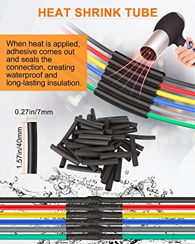 NAOEVO 6 Pin Connector Waterproof, 16 AWG 6 Wire Connectors, Automotive Electrical Male and Female Plug with Heat Shrink Tubing for Car Truck Boat Wire Connection, 6 Kits - size: 6 Pin