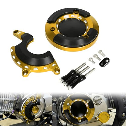 Monkey125 Left Right Engine Cover Protector Slider Compatible with Monkey 125 2022-2024 JB03 3D CNC Motorcycle Engine Crankcase Guard (Gold) - color: Gold
