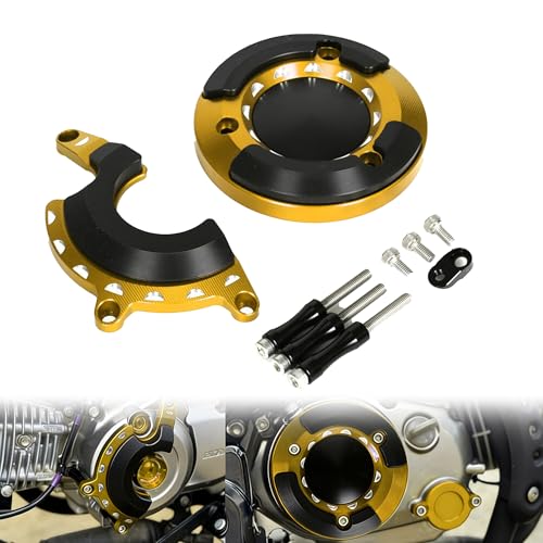 Monkey125 Left Right Engine Cover Protector Slider Compatible with Monkey 125 2022-2024 JB03 3D CNC Motorcycle Engine Crankcase Guard (Gold) - color: Gold