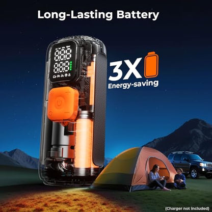 Tire Inflator Portable Air Compressor, 22 Cylinder & 6X Faster Inflation, 160 PSI Tire Pump with Digital Pressure Gauge, Auto Shut-Off, Air Pump for Car, Truck, Motorcycle, Bicycle, Ball