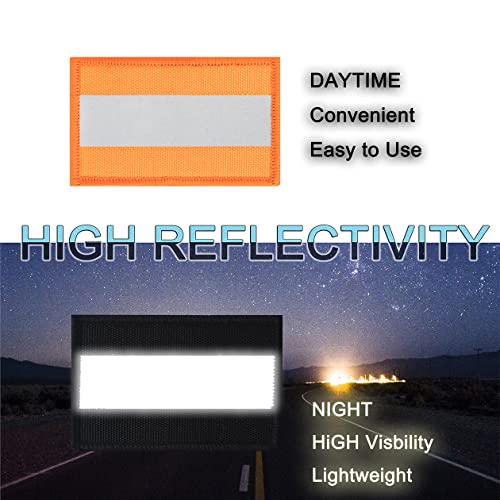 2pcs Reflective Safety Patches， Hook and Loop Reflective Patches for Night Sports, Labor Wear, Rain Jackets, Hikers, Dog Tactical Undershirts, Firefighter Rescue, Black - color: Black