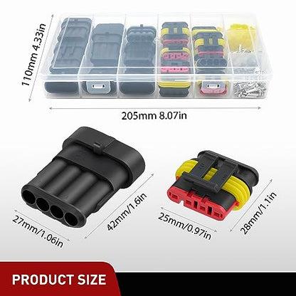 Nilight 180PCS 4 Pin Electrical Connector ‎Plug Male Female Terminal Wire Waterproof Connectors 4 Way Automotive Connect Set for Car Truck Motorcycle Marine Boat 10 Sets - size: 4Pin Connector 200Pcs