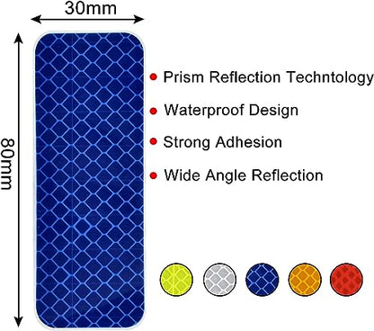 AccEncyc 50 Pcs Warning Reflective Stickers Assortment Outdoor Waterproof Reflective Tape Safety Reflective Stickers 1.2x3.25Inch Driveway Reflectors Stickers Night Visibility Adhesive Sticker - size: 50Pcs