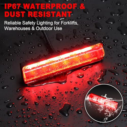 LED Forklift Safety Light Red for AGV Automated Guided Vehicle, Forklift Truck, Industrial Lift, Warehouse Safety, IP67 Waterproof, Aluminum Housing (2PCS) - size: 2PCS
