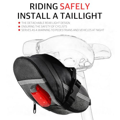 Bike Bag Under Seat – Waterproof Bicycle Saddle Bag with Reflective Strip, Compact Under Seat Bike Pouch for Road & Mountain Bikes (Black) - color: blc