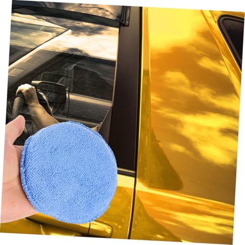 GANAZONO 4pcs Applicator Pads for Car Waxing and Polishing Microfiber Cleaning Round Pads for Vehicle Detailing Scratch Shine Suitable for Cars Motorcycles