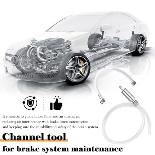 Brake Bleeder Hose,One Men Motorcycle Brake Bleeder Kit for Maintenance & Replacement of Brakes Fluid,Essential Clutch Bleeders Kit with Brakes Bleeders One Way Valve & Clamp