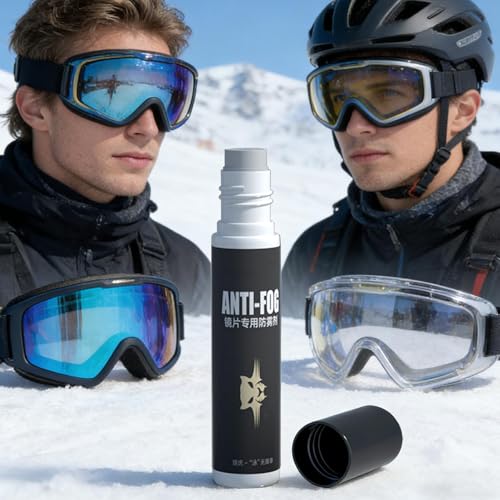 Fog Goggle Spray Cleaner, 10ml Lens Defogger, for Ski Goggles Glasses Helmets for Clear Visibility Optical Care Product for Mirrors Windshields Snorkeling Skiing Motorcycle Visor