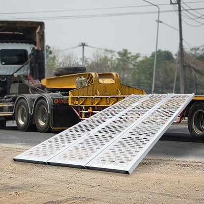 Folding Aluminum Trailer Ramp Loading Ramp with 4 Straps,1500lbs Loading Truck Folding Ramp,Heavy Duty Motorcycle Ramp for ATV,UTV,Trailer,Lawnmower (77''L x 54'' W)