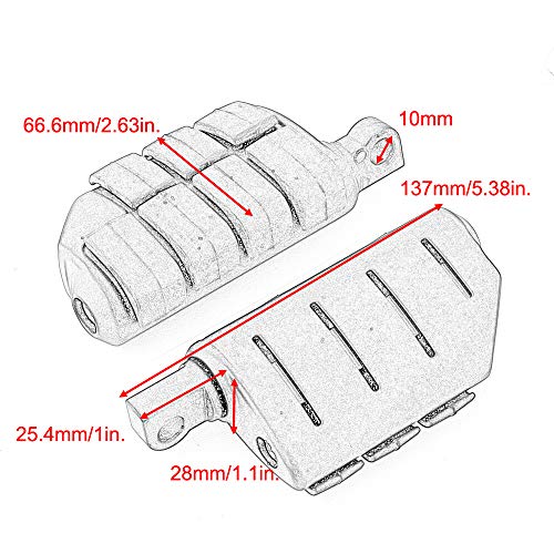 Motorcycle Foot Pegs,Highway Pegs Footrest,Footboard,Fit for Harley Cruisers Street Glide Softail Sportster Dyna - color: Style 4#-Chrome