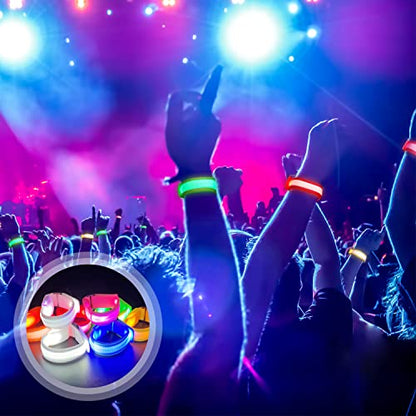 M.best 8pcs LED Light Up Bracelets Glow Flashing Wristbands Glow in The Dark Party Supplies for Wedding, Raves, Concert, Camping,Sporting Events, Party - color: 8pcs Multicolor
