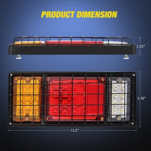 Nilight 2PCS Trailer Tail Light Kit 40 LED Running Brake Turn Signals Reverse lights Waterproof for 10-30V Truck RV UTV Camper Van Boat - color: 2Pcs 40LED Trailer Tail Light