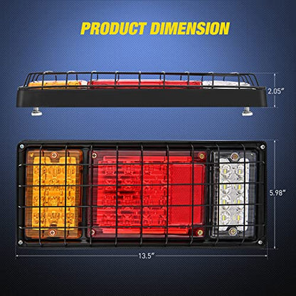 Nilight 2PCS Trailer Tail Light Kit 40 LED Running Brake Turn Signals Reverse lights Waterproof for 10-30V Truck RV UTV Camper Van Boat - color: 2Pcs 40LED Trailer Tail Light