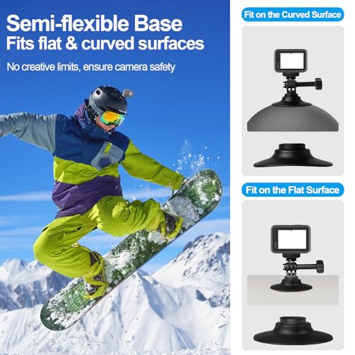 EMART (4 PCS Flexible Adhesive Mount Kit, GoPro Helmet Mount Sticky Chin Base Compatible with Insta360 X4 X3 X2 One RS for GoPro Max 360 Panoramic Camera Hero 13/12/11/10/9 DJI Motorcycle Accessories - size: 4 Pack