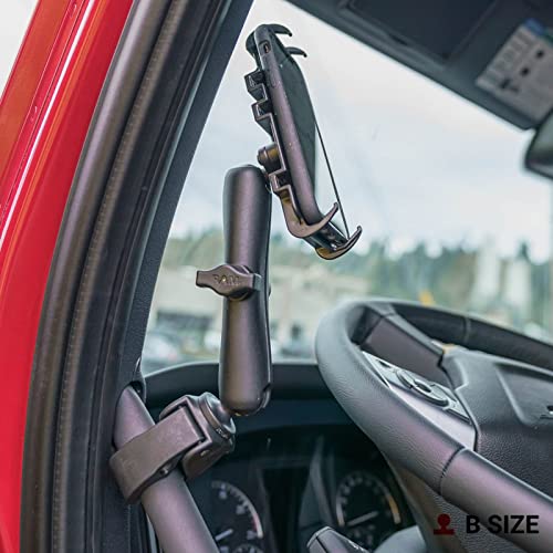 RAM MOUNTS Tough-Claw Small Clamp Mount Base – B Size 1" Ball, Fits 0.625"-1.14" Rails (RAP-B-400U) - style: Small Clamp