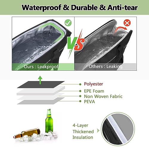 HODRANT Motorcycle Saddlebag Cooler, Leakproof Side Bag Liner Compatible With Harley Davidson 1993-2022 Touring Hard Saddlebag, Waterproof Insert Organizer, 1 Bag