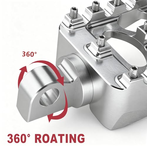 MDPROMCP CNC Motorcycle Wide Foot Pegs Aluminum 360° Roating Adjustable Suitable Compaitble with Dyna Fatboy Iron 883 Sportster 883(Silver) - color: Silver
