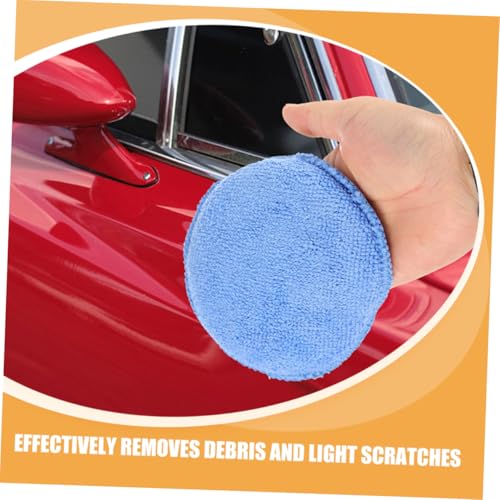 GANAZONO 4pcs Applicator Pads for Car Waxing and Polishing Microfiber Cleaning Round Pads for Vehicle Detailing Scratch Shine Suitable for Cars Motorcycles