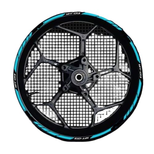 Wheel Stickers for Ya&maha for MT-09 for MT09 for MT 09 Motorcycle Reflective Wheel Sticker Rim Stripe Tape Decal Waterproof Accessories Decals(Color 14) - color: Color 14