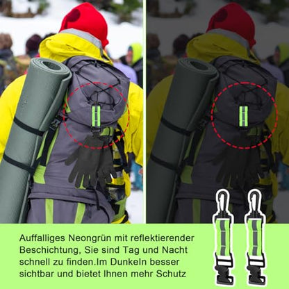 2PCS Glove Strap with Alligator Clip, Reflective Gloves Keeper Work Glove Holder Gloves Clip Quick Access Belt for Tool Belt Backpack