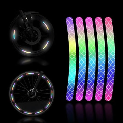 2 Pcs Universal Reflective Wheel Rim Stripe, Night Safety Warning Stickers, for Car Motorcycle Bicycles