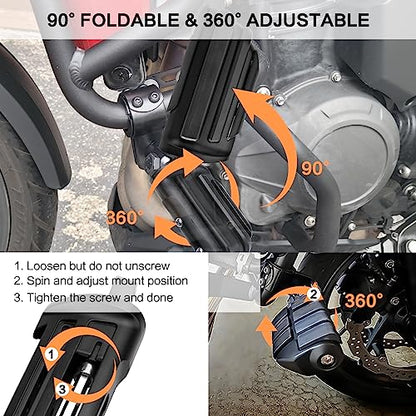 VGMOTO Motorcycle 1.25" Highway Footpegs Adjustable Foot Pegs Footrests with Clamps Mounts kit Compatible with Harley Touring Sportster Softail Road Glide Street Glide with 1 1/4 inch Engine Guard - color: Chrome-Style D