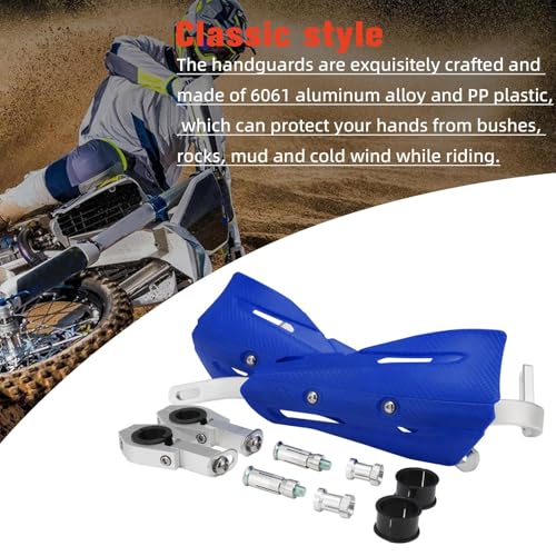JFG RACING Dirt Bike Handguards,Universal 7/8" 22mm and 1 1/8" 28mm Handlebar Motorcycle Hand Guards for YZ YZF WR XT TTR 125 250 450 Dirtbike Motocross Supermoto ATV Scooter Enduro Ebike-Blue - color: blue