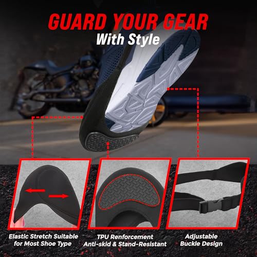 Badass Moto Motorcycle Shifter Shoe Protector, Motorbike Shoe Cover, Motor cycle Gear Shift Shoes guard, Anti Scuff Boot Protector - Men & Women Moped Sneaker Protection Fits Up To Size 12 - style: 3 Pack Shifter Shoe Protector