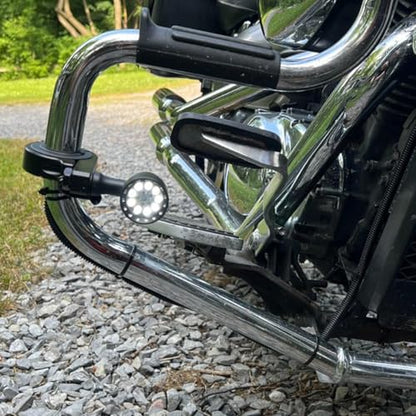 Motorcycle Universal Front LED Turn Signals,Amber Blinker Indicator Motorbike Running Lights Compatible with Harley Kawasaki Honda Suzuki Yamaha Triumph Scooter-2Pcs - color: Amber+White