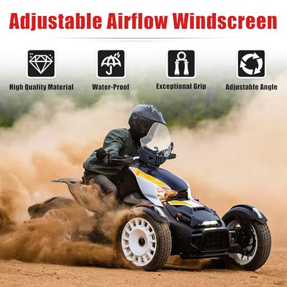 Goldfire Windshield Extension Front Extended Wind Deflector Adjustable Airflow Windscreen for Can-Am Ryker 600/900/ Rally Edition (2019-2025) & Sport Edition (2022-2025), Replace OEM #219401023
