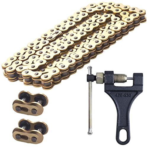 Gold 520 X-Ring Chain + Chain Breaker,120Links With Connecting Master Link - size: 120