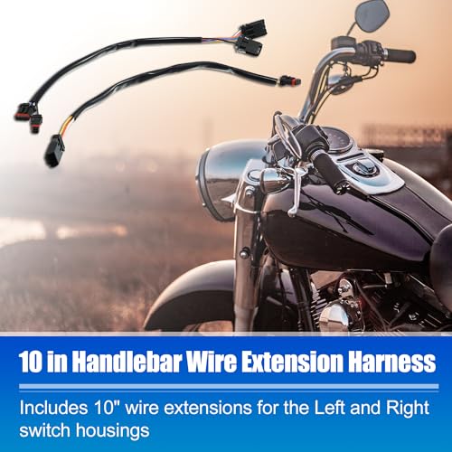 X AUTOHAUX 10 Inch Handlebar CAN Bus Circuit Wire Extension Harness for Harley Davidson Softail Dynas Electra Glide Road Glide Sportster Handlebar Wire Extension Switch Wiring Harness - size: 10in