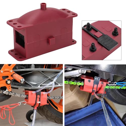Universal Motorcycle Chain Cleaning Tool Chain Lube Brush Kit,Rust Prevention and Noise Reduction for Mountain Bikes - color: Red