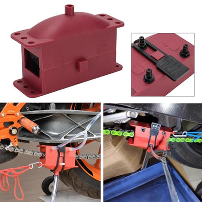 Universal Motorcycle Chain Cleaning Tool Chain Lube Brush Kit,Rust Prevention and Noise Reduction for Mountain Bikes - color: Red