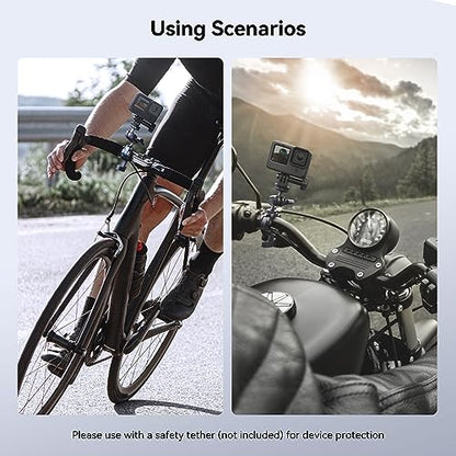 SMALLRIG Bike Motorcycle Handlebar Mount for Gopro, Pole and Roll Bar Mount, CNC All-Metal 22-32mm for Action Cameras Gopro, Insta360 and DJI - 4191