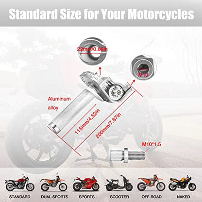 Throttle Grip Throttle Cable Motorcycle 22mm Universal CNC Aluminum Accelerator Throttle Twist Grips Handlebars for KLX CR CRF EXC XR TTR CB SSR ATV Dirt Bike Pit Bike - color: Silver