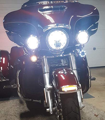 Eagle Lights 2 Inch Bullet Front Infinity Beam LED Turn Signals w/Running Light Ring Covers for Harley Davidson - Chrome / 1157 Base - color: Chrome