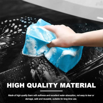 Car Wash Sponge, Large Scratch-Free Cross Cut Sponge for Soap and Rinseless Washing, Durable Ultra Soft Foam Grid Extra Absorbent Car Cleaning Sponge Pad, Car Accessories (Sky Blue) - color: Sky Blue