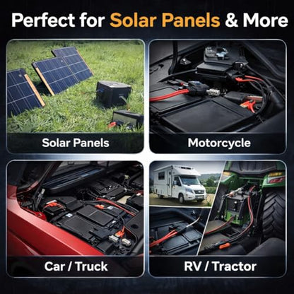 4 PCS 10AWG SAE Connector Extension Cable 1FT,Heavy Duty 12V SAE Connectors Quick Disconnect Power Cable,10AWG Pigtail Wire,1FT SAE Extension Cord Compatible with Solar Panel,Motorcycle,Car,RV,Tractor