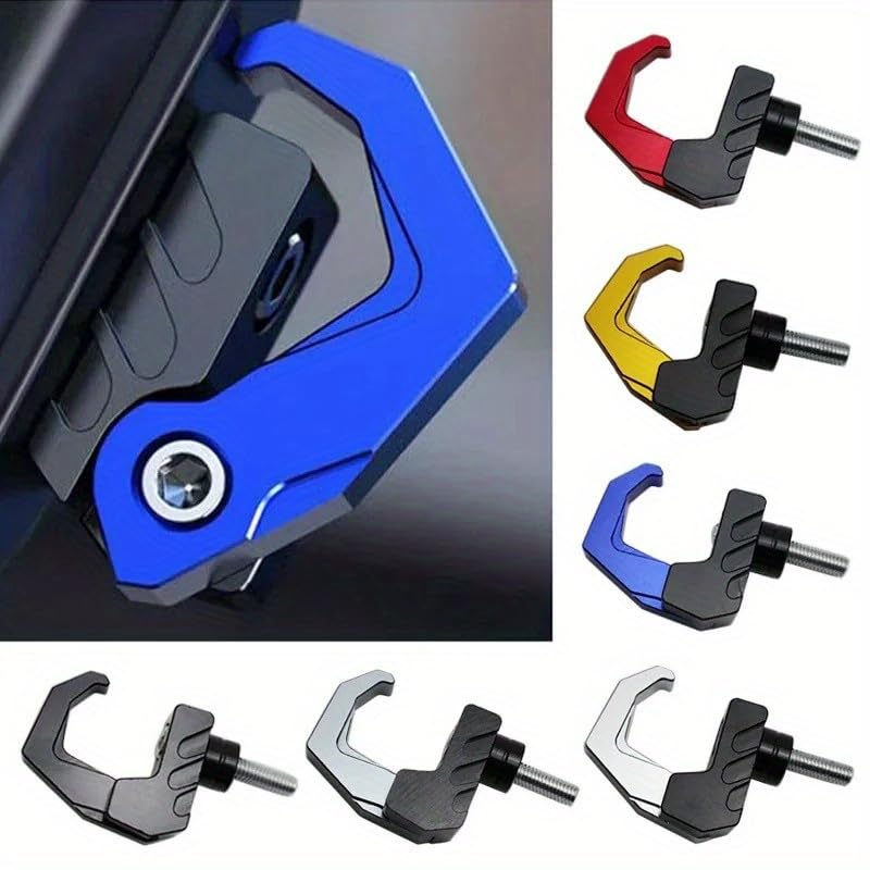 1pc Motorcycle Helmet Holder CNC Aluminum Luggage Bag Hook Holder Hanger Hooks Motorbike Scooter Helmet Bags Gadget Glove Hooks (red)