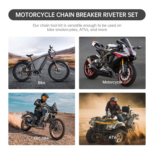 Windance 13Pcs Chain Breaker Tools Chrome Vanadium Steel Chain Removal Cutter Riveter Kit, #35 420 428 520 525 528 530 630 Repair Tool for Motorcycle ATV Dirt Bike Scooter Bicycle Tractor